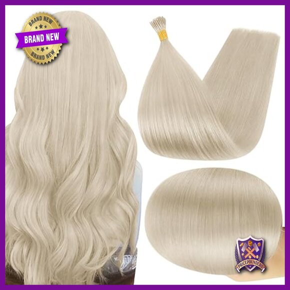 16 Inch Human Hair Extensions Keratin I-Tip 40 Grams Platinum Blonde main image 5